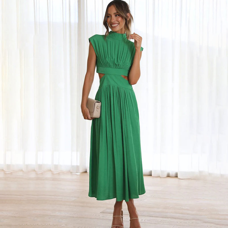 Radiant Grace Pleated Maxi Dress