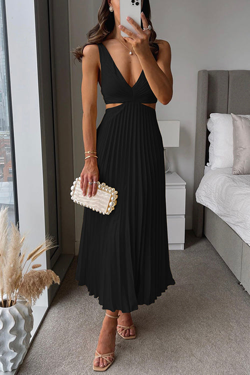Radiant Grace Pleated Maxi Dress