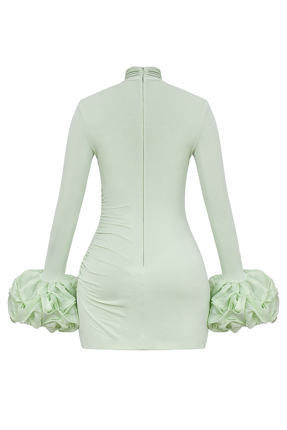 Regal Bloom Ruched Mini Dress