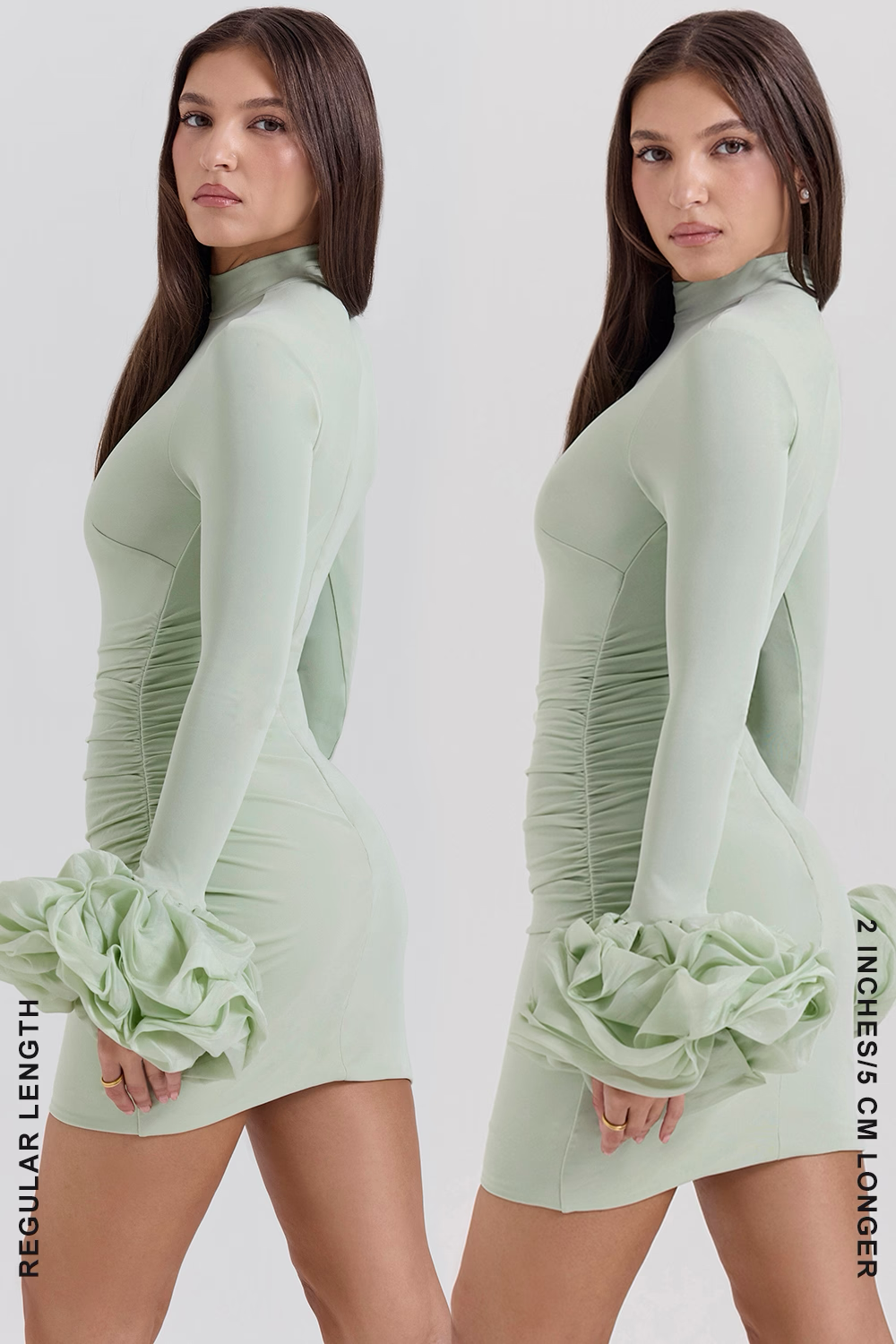 Regal Bloom Ruched Mini Dress