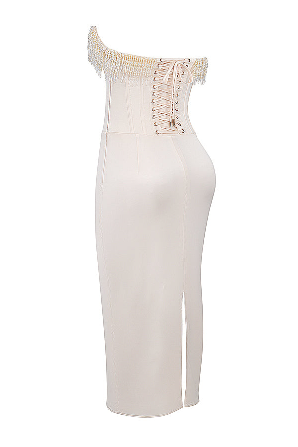Romance Pearl Corset Midi Dress