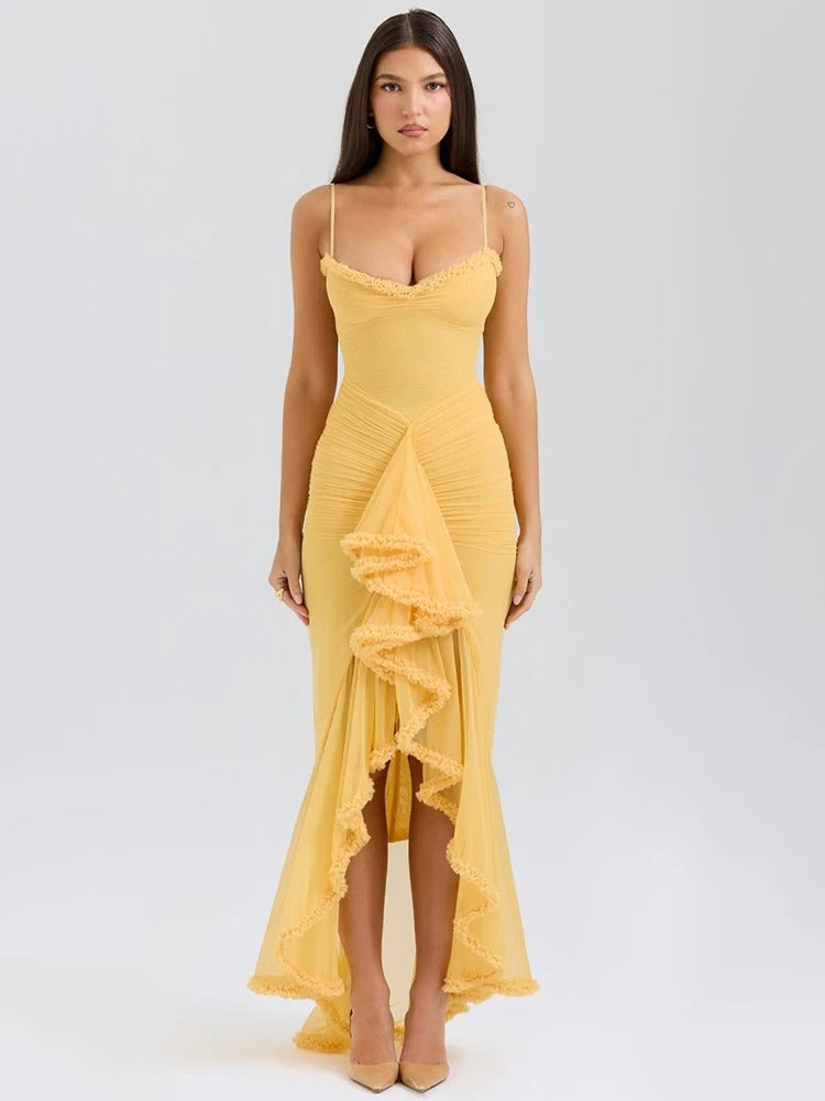 Sunset Ruffle Maxi Dress