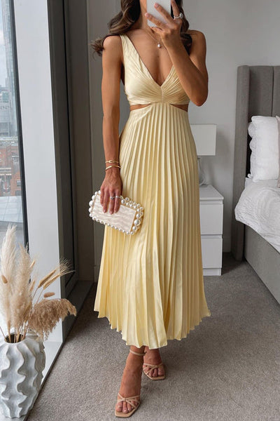 Radiant Grace Pleated Maxi Dress
