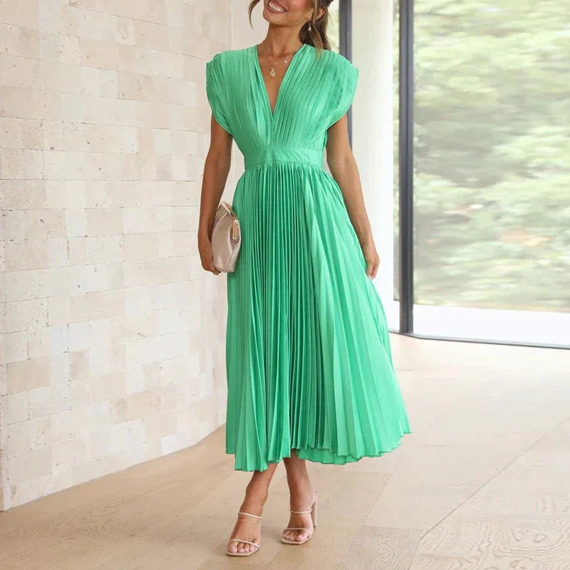 Radiant Grace Pleated Maxi Dress