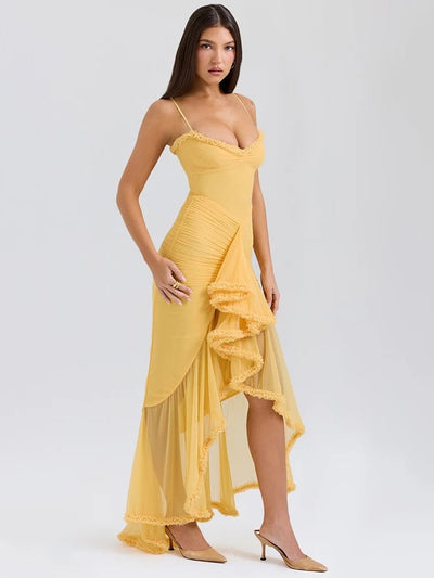 Sunset Ruffle Maxi Dress
